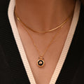 Rose Black Agate Necklace Gold Vermeil - Zafari Studio Jewelry